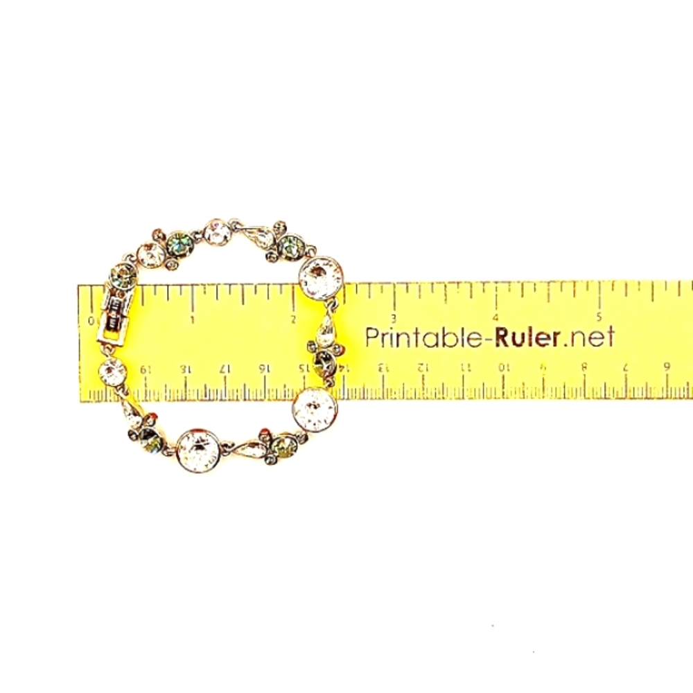 Givenchy Bracelet Flex Silvertone copper rhinestone clasp crystal gift - Picture 9 of 9